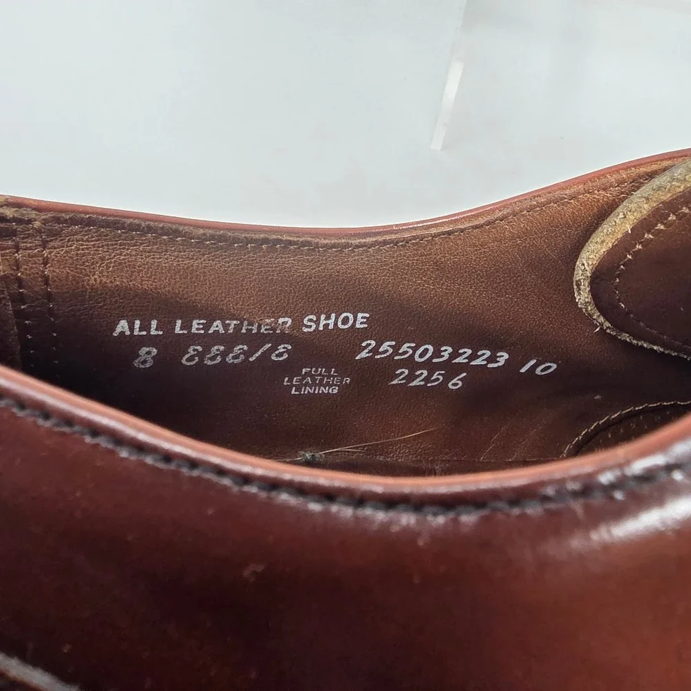 Nuflex Prime Oxford Shoes Mens 12 Cap Toe Brown Leather Brogue Made in USA